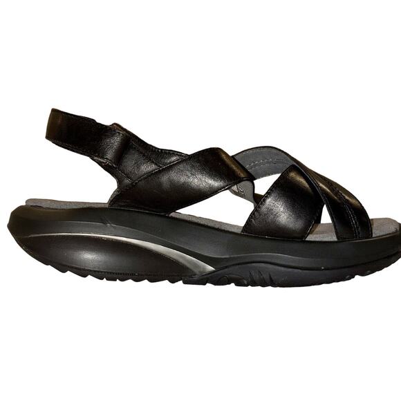 MBT Women's Habari Strappy Leather Sandals Black Size 9 Rocker Toning Open Toe - Picture 4 of 12